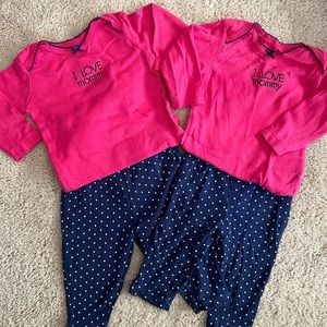 Set of 2 outfits - Carters Size 3 Months - Gently Used - Great for Twins!
